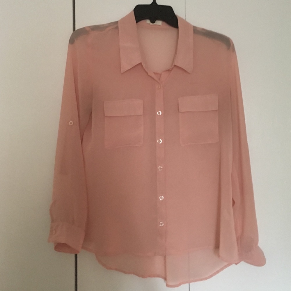 Peach Buttoned Blouse